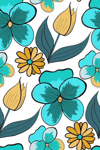 Zomer bloemen vector naadloze patroon