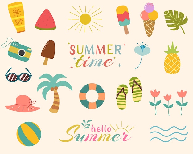 Zomer clipart set