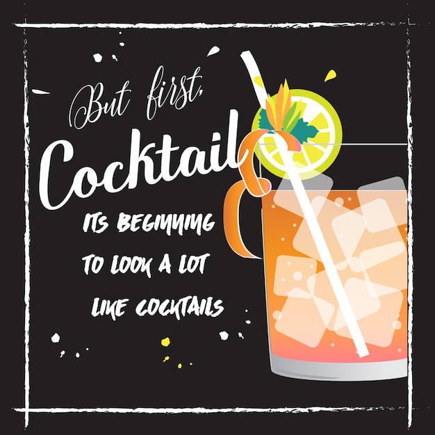 Zomer Cocktail Party Poster vector