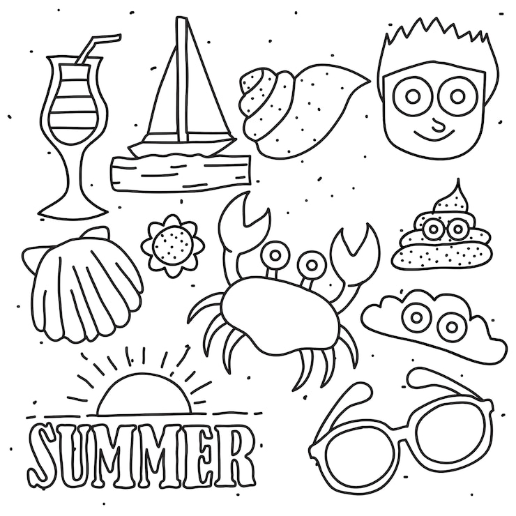 Vector zomer doodle collectie