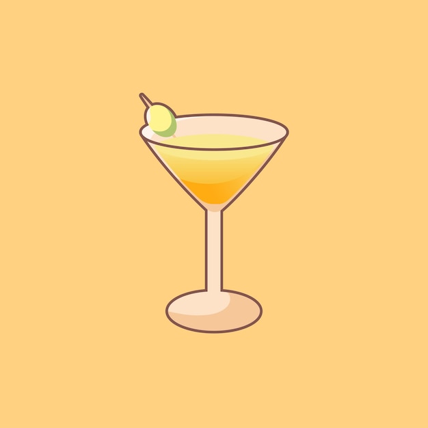 Zomer drankje schattige personages Gele cocktail icoon