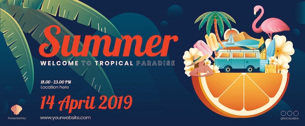 Zomer element banner lay-out