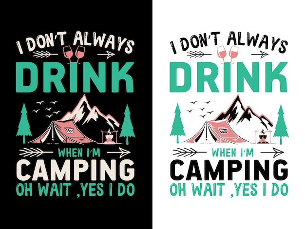 Zomer en Camping T-shirtontwerp