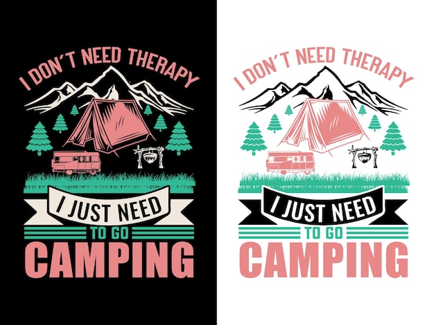 Zomer en Camping T-shirtontwerp