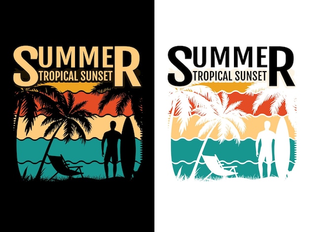 Zomer en Camping T-shirtontwerp