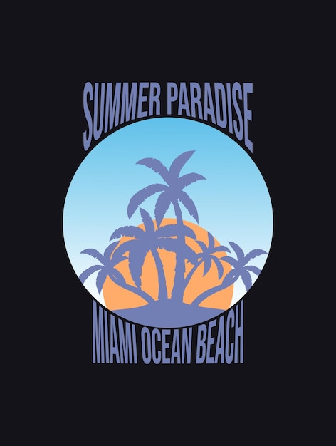 Zomer en strand vectorafbeeldingen T-shirt ontwerp afdruksjabloon