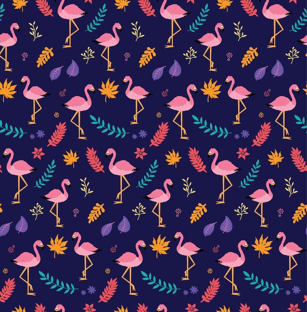 zomer flamingo naadloze patroon vector set