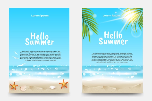 zomer flyer ontwerp tropisch strand achtergrond