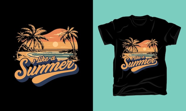 zomer grafische typografie vintage t-shirt design