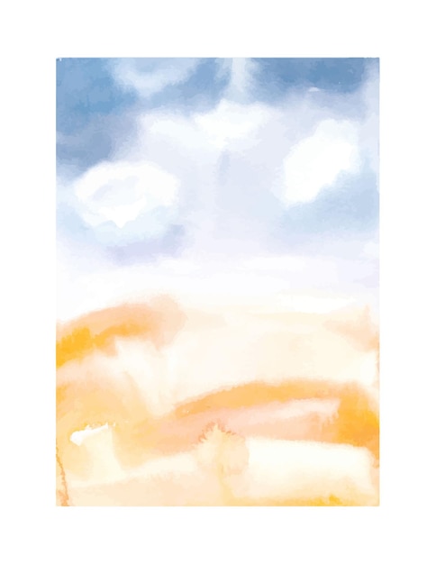 Vector zomer herfst landschap abstract aquarel stroom vlek uitstrijkje schilderij kleur canvas textuur horizontaal