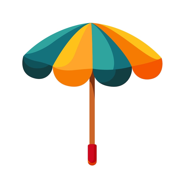 Vector zomer illustratie van strand paraplu bescherming tegen zonlicht parasol zijbeeldxd