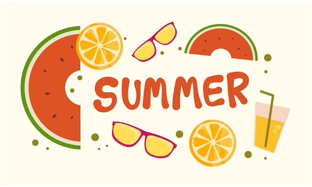 zomer illustratie vectordag voor zomertijd achtergrond en zomervibes