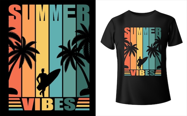 Zomer kleurrijk T-shirtontwerp