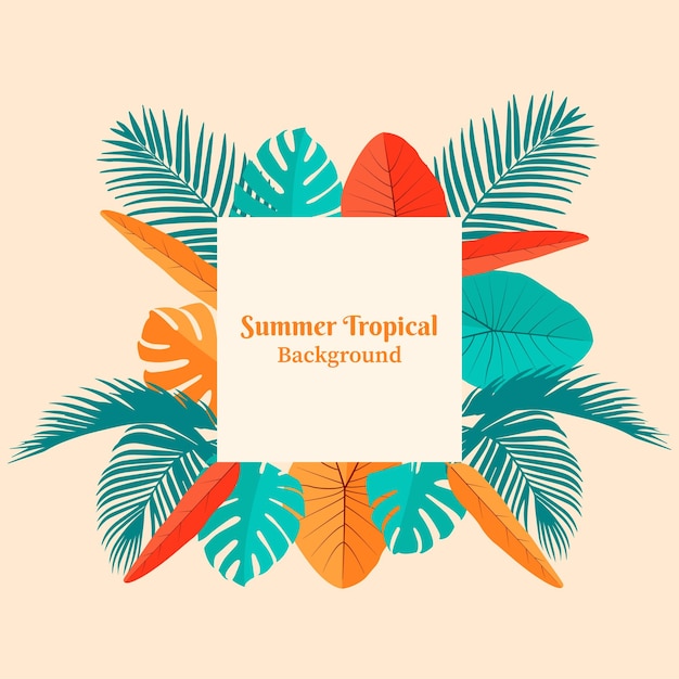 Zomer laat tropische frame vakantie achtergrond sociale media post sjabloon vectorillustratie