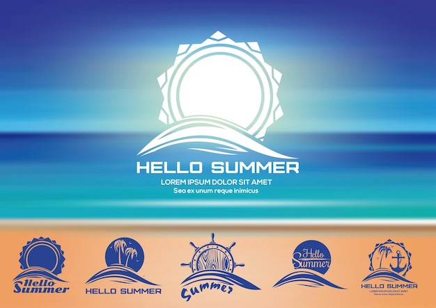 Vector zomer logo ontwerpset