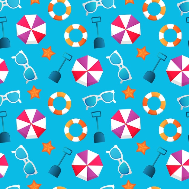 Zomer naadloos patroon Herhaal patroon Vector illustratie