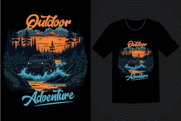 Zomer Outdoor Adventure t-shirt ontwerp