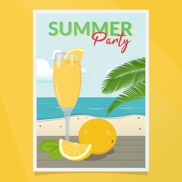 Zomer partij poster vector