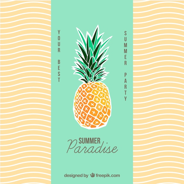 Vector zomer poster met een ananas