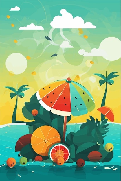 Vector zomer poster strand concept