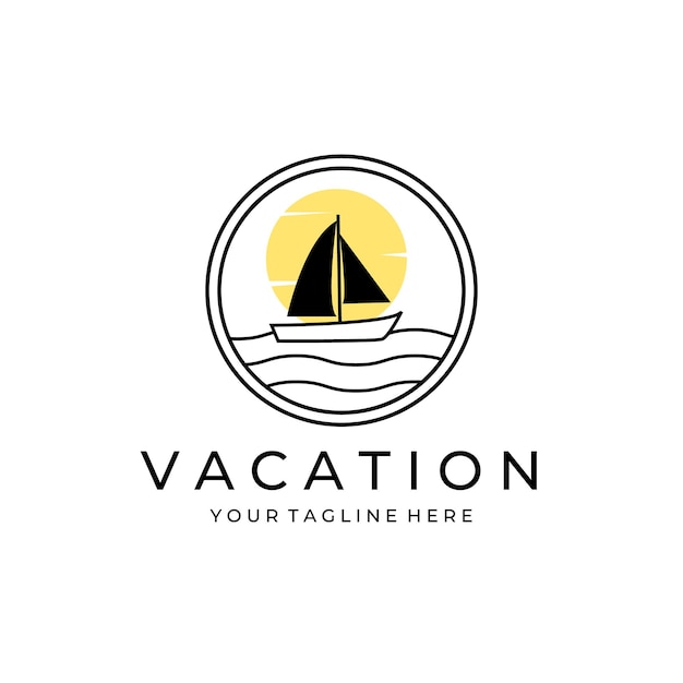 Zomer reizen vakantie vector logo concept illustratie ontwerp