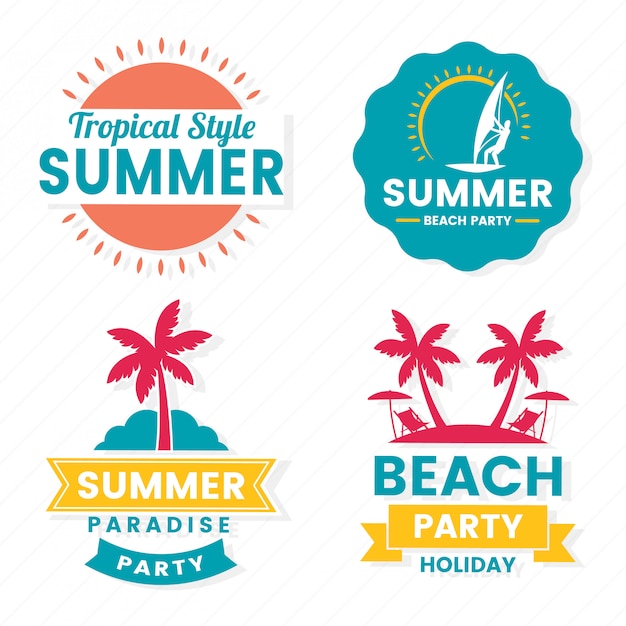 Zomer Retro Vector Logo voor banner