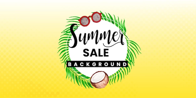 Zomer Sale Geel Groene Achtergrond Professionele Banner Multifunctioneel Ontwerp Gratis Vector