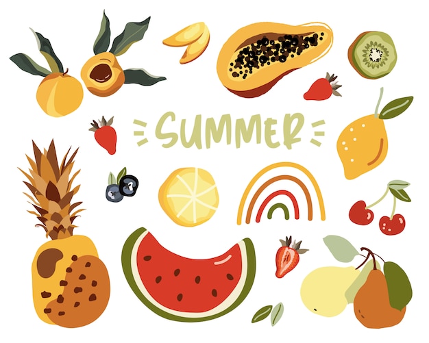 Zomer set met fruit.