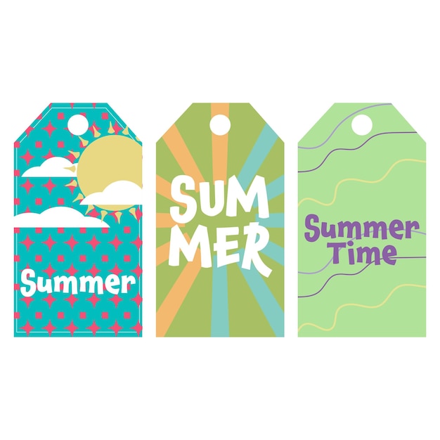 Zomer set tags Vector illustratie