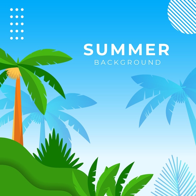 Zomer social media banner met bloemen en tropisch zomerblad. instagram-postsjabloon met zomerthema