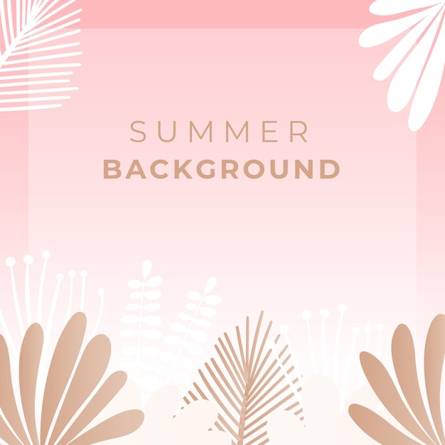 Zomer social media banner met bloemen en tropisch zomerblad. instagram-postsjabloon met zomerthema