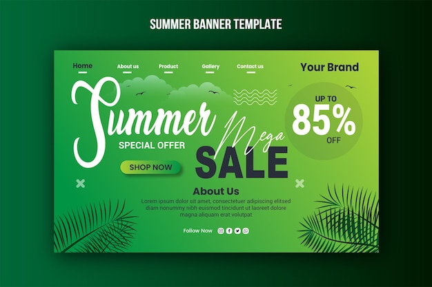 Zomer speciale aanbieding verkoop banner achtergrond ontwerpsjabloon