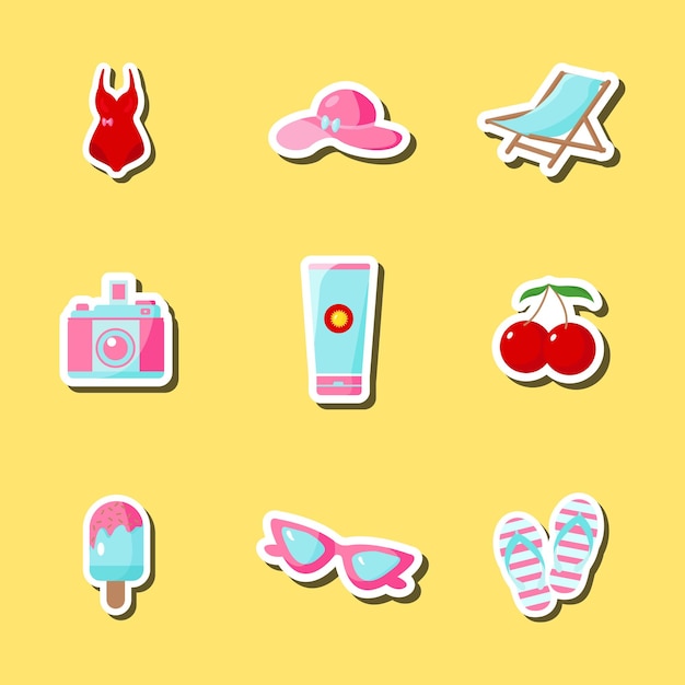 Zomer sticker vector ontwerp