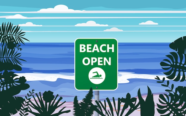 Vector zomer strand banner open zeegezicht oceaankust