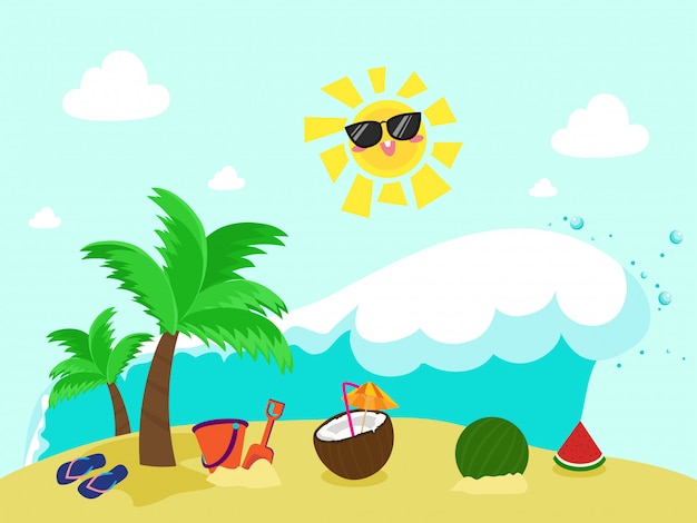 Vector zomer strand illustratie vector