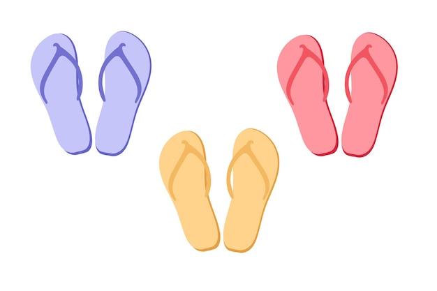 Zomer strand schoenen vector illustratie in een vlakke stijl geïsoleerd op een witte background