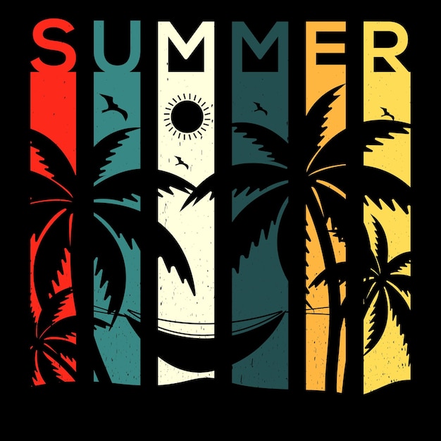 Zomer strand T-shirt Design Vintage