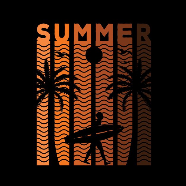 Vector zomer strand t-shirt ontwerp