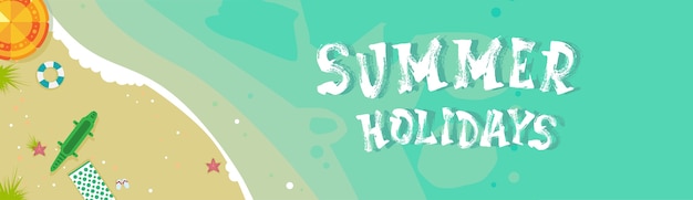 Vector zomer strand vakantie zee zand tropische vakantie banner