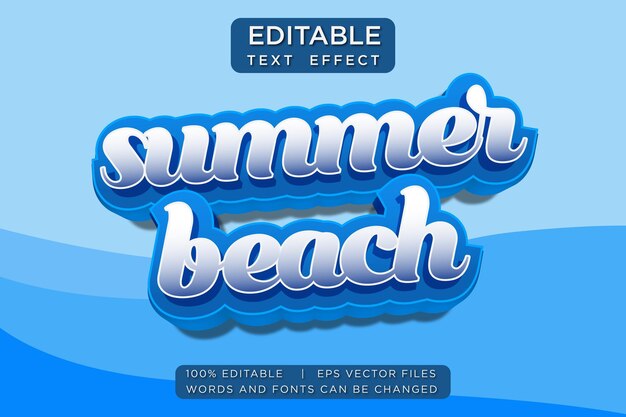 zomer strandfeest bewerkbaar vector teksteffect