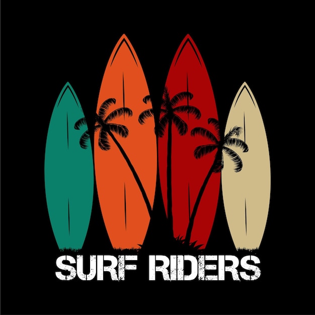 Zomer Surf rider typografie vector grafische tshirt ontwerpen