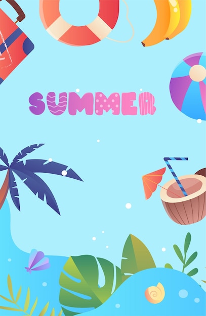 Zomer symbolen banner