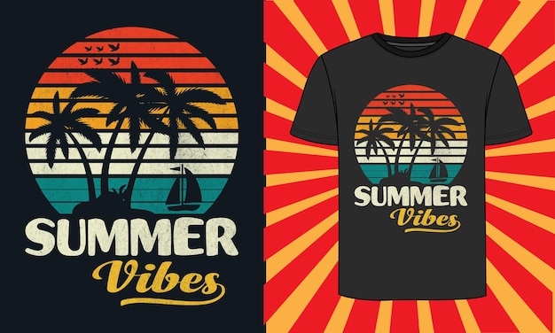 Zomer T-shirt Design, Summer vibes poster voor t-shirt print, Summer Design en Vector