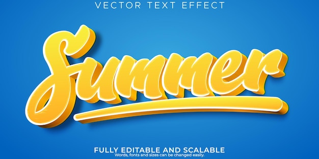 Zomer teksteffect bewerkbare lettertypestijl zonnig en strand