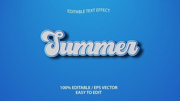 Zomer teksteffect eps premium vector