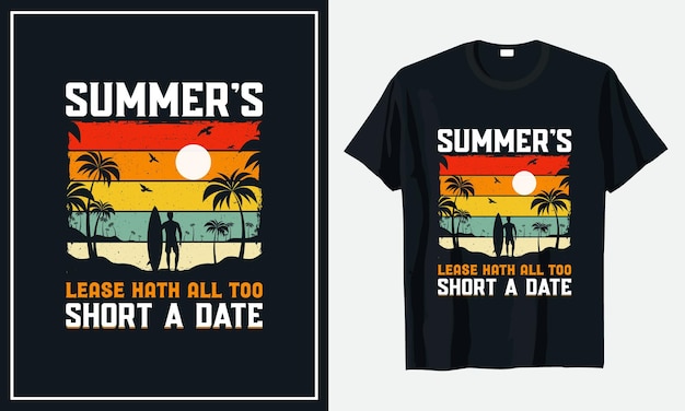 Zomer tshirt ontwerp vintage retro Premium Vector