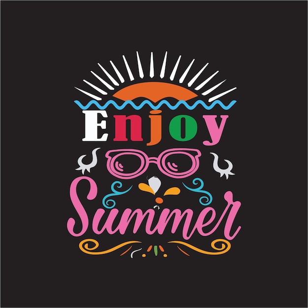 Vector zomer typografie t-shirt design