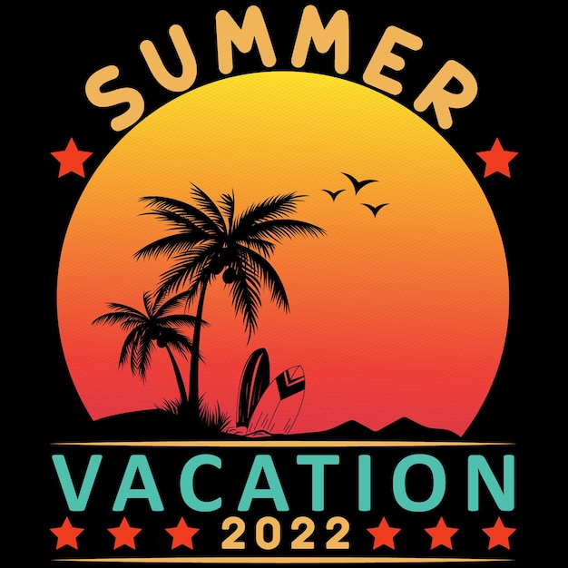 Vector zomer vakantie tshirt ontwerp