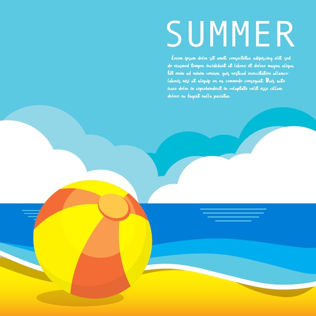 Zomer vector illustratie concept van geluk en vakantie. tekstsjabloon