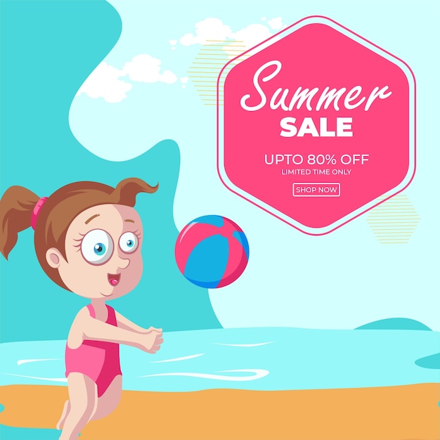 Zomer verkoop banner ontwerpsjabloon